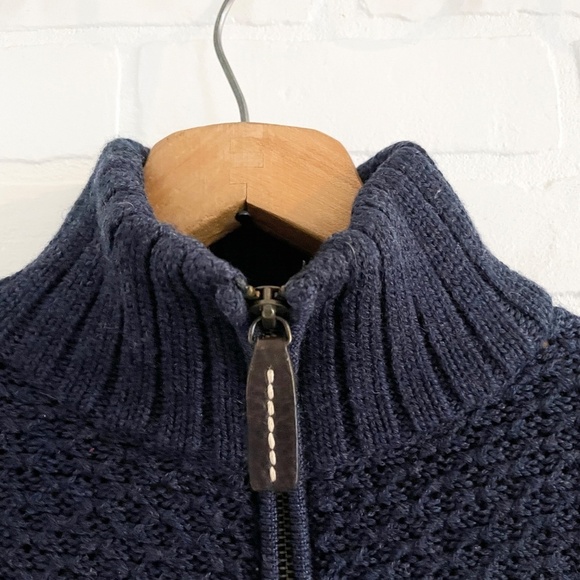 Ports 1961 Women’s Sweater Knit Cardigan Full Zip merino wool Bell sleeve Navy S - Picture 4 of 11